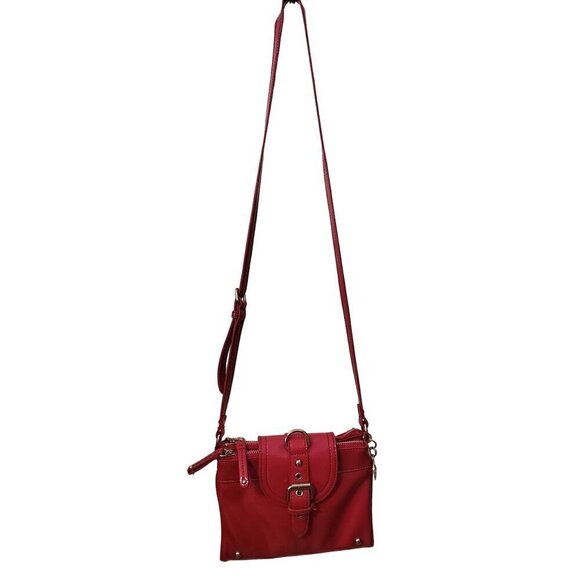 Nine West Pink Patent Vegan Crossbody Bag with Buckle Detail & Adjustable Strap - Picture 2 of 5